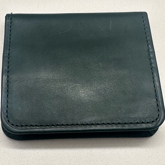 COACH VINTAGE RARE ORIGAMI SNAP POCKET COIN POUCH Hunter Green - Picture 3 of 7